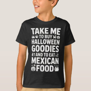 Camiseta Leve-me para comprar coisas boas de Halloween e co