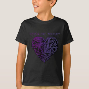 Camiseta Leve Meu Coração Demônios Assustadores Sinistro Ha