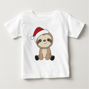 Camiseta Leve Natal Neve Animais de inverno Lama Bebê T-