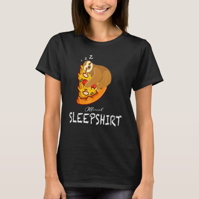 Camiseta Leve Pizza Dormir Engraçada Dia Mundial do Sono (Frente)