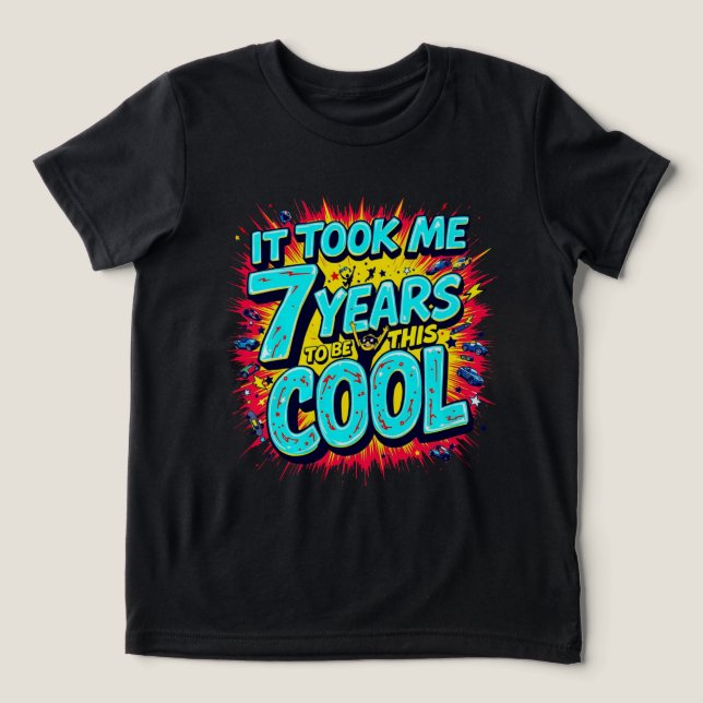 Camiseta Levei 7 anos para ser tão Legal - aniversário 7 (Design frontal)