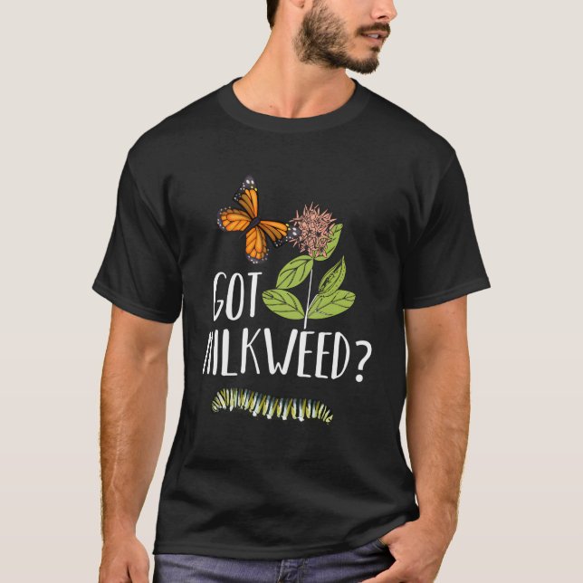 Camiseta Levei Milkweed Monarch Butterfly Caterillar Lover  (Frente)