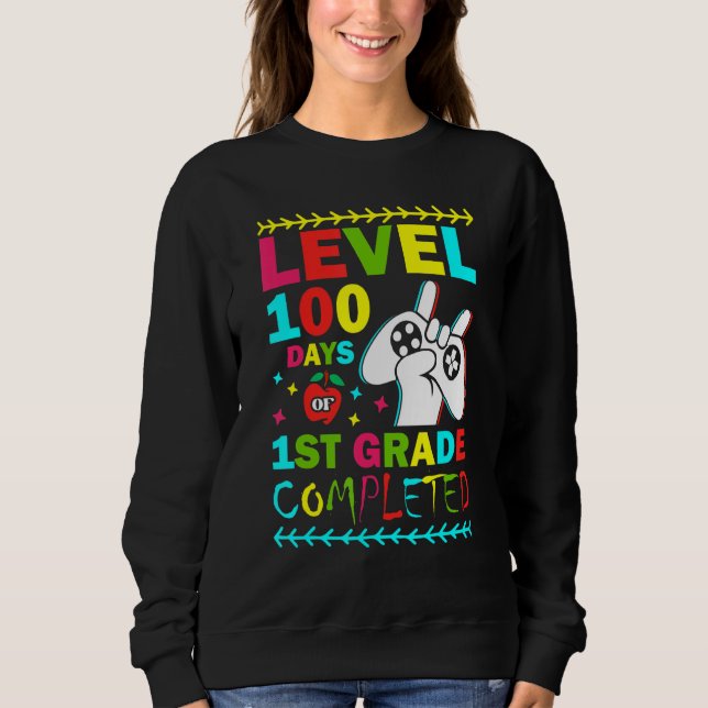 Camiseta Level 100 Days Of 1st Grade Primary School Game Co (Frente)