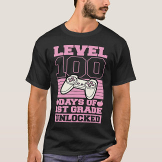 Camiseta Level 100 Days of 1st Grade Unlocked Video Games G