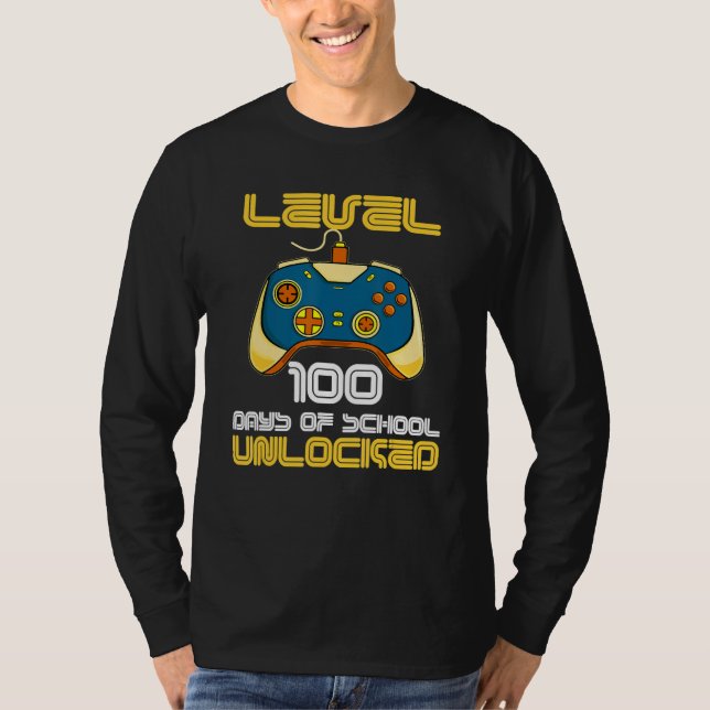 Camiseta Level 100 Days Of School Unlocked 100th Day Of Sch (Frente)