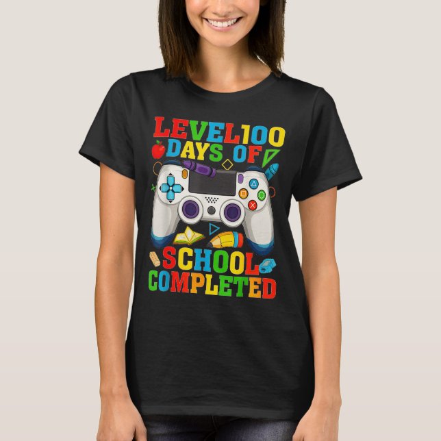 Camiseta Level 100 Days Of School Unlocked Boys 100th Day O (Frente)