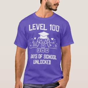 Camiseta Level 100 Days Of School Unlocked Game 100th Days
