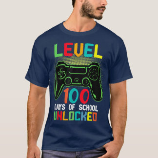 Camiseta Level 100 Days Of School Unlocked Gamer Video Game
