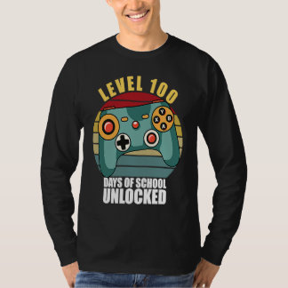 Camiseta Level 100 Days Of School Unlocked Gamer Video Game