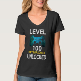 Camiseta Level 100 Days Of School Unlocked Gamer Video Game