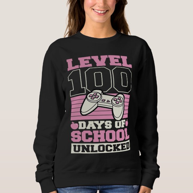 Camiseta Level 100 Days Of School Unlocked Video Games Game (Frente)