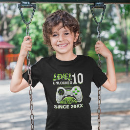Camiseta Level 10 Unlocked - Fun Birthday 10 Gamer
