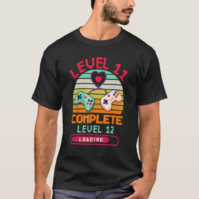Camiseta Level 11 Complete Video Games  11th Wedding Annive (Frente)