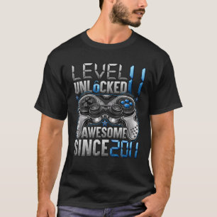 Camiseta Level 11 Unlocked Awesome Since 2011 11Th Birthday