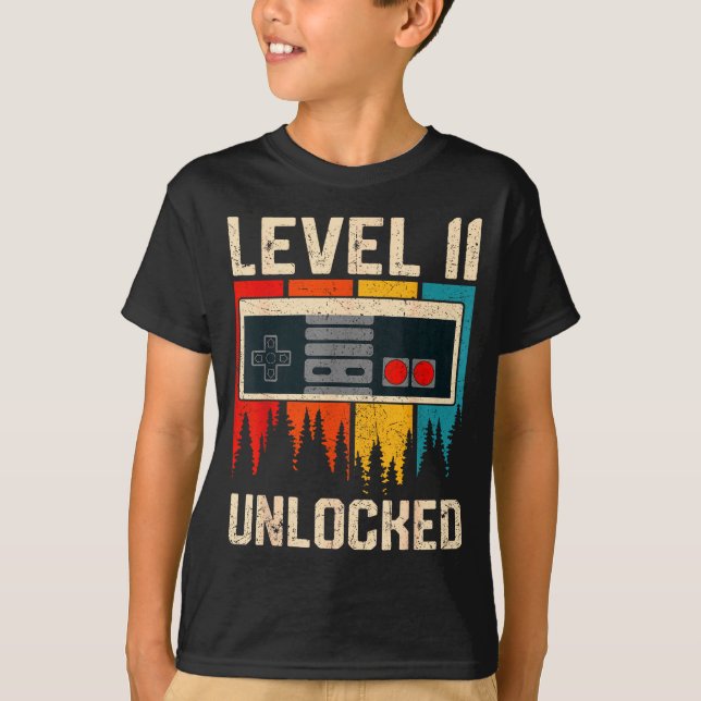 Camiseta Level 11 Unlocked Video Game Controller Birthday M (Frente)