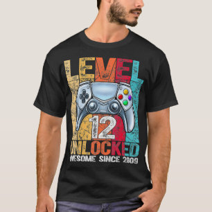 Camiseta Level 12 Unlocked Awesome Since 2009 12th Birthday