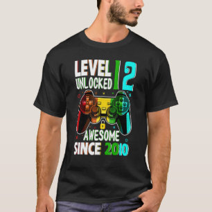Camiseta Level 12 Unlocked Awesome Since 2010 12th Birthday