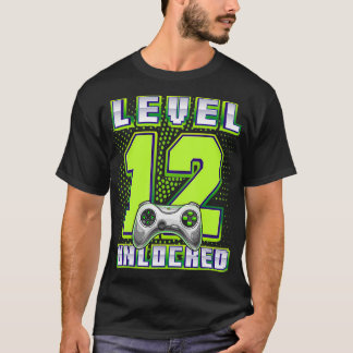 Camiseta Level 12 Unlocked Video Game 12th Birthday Gamer B