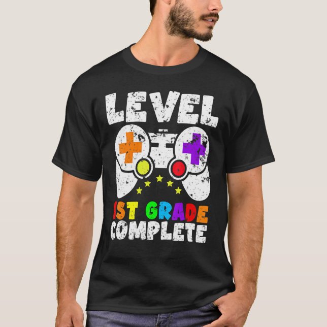 Camiseta Level 1st Grade Complete Last Day Of School Gaming (Frente)