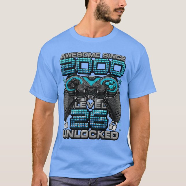Camiseta Level 26 Unlocked Awesome Since 2000 26th Birthday (Frente)