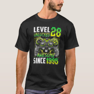 Camiseta Level 28 Unlocked Awesome Since 1995 28th Birthday