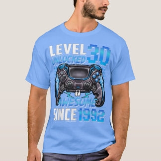 Camiseta Level 30 Unlocked Awesome Since 1992 30th Birthday