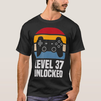 Camiseta Level 37 Unlocked 37th Birthday 37 Years Old Video