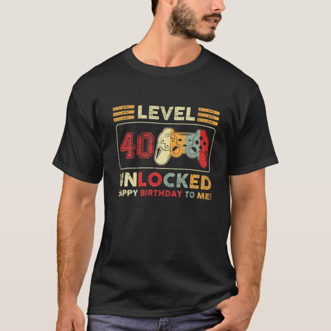 Camiseta Level 40 Unlocked Awesome 1982 Video Game 40Th Bir (Frente)