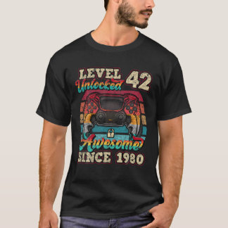 Camiseta Level 42 Unlocked Awesome Since 1980 42Nd Birthday