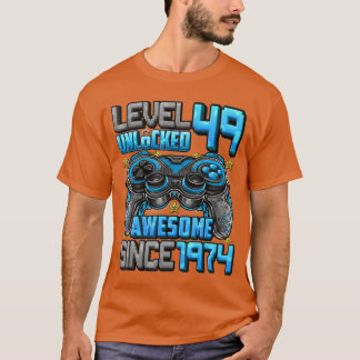 Camiseta Level 49 Unlocked Awesome Since 1974 49th Birthday