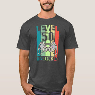 Camiseta Level 50 Unlocked Video Gamer 50th Birthday Gifts