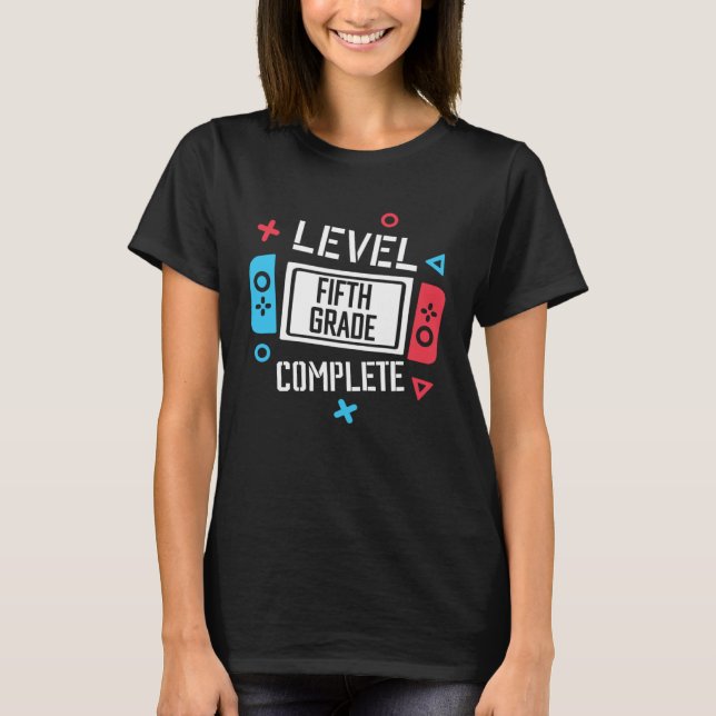 Camiseta Level 5th Grade Complete Video Game Happy Last Day (Frente)