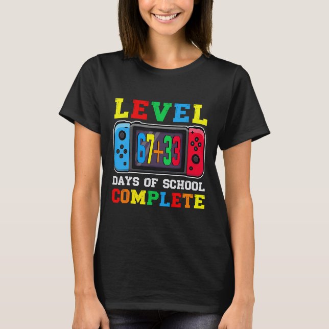 Camiseta Level 67 33 Happy 100 Days Of School Complete Funn (Frente)