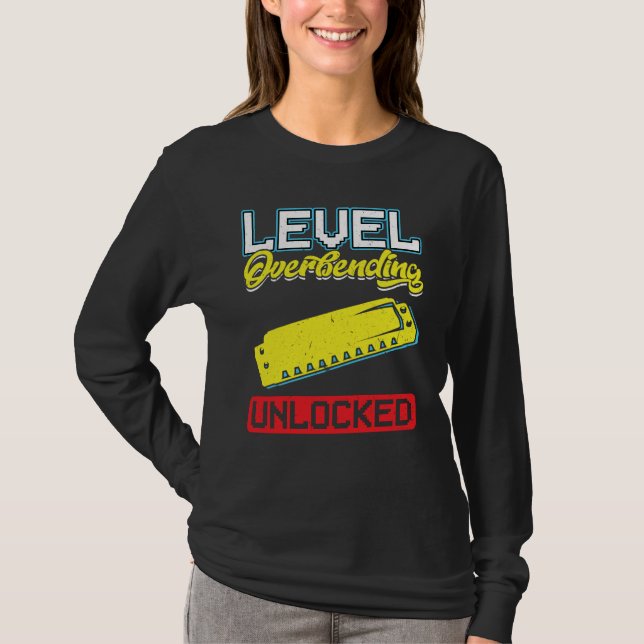 Camiseta Level Overbending Unlocked Harmonica Player (Frente)