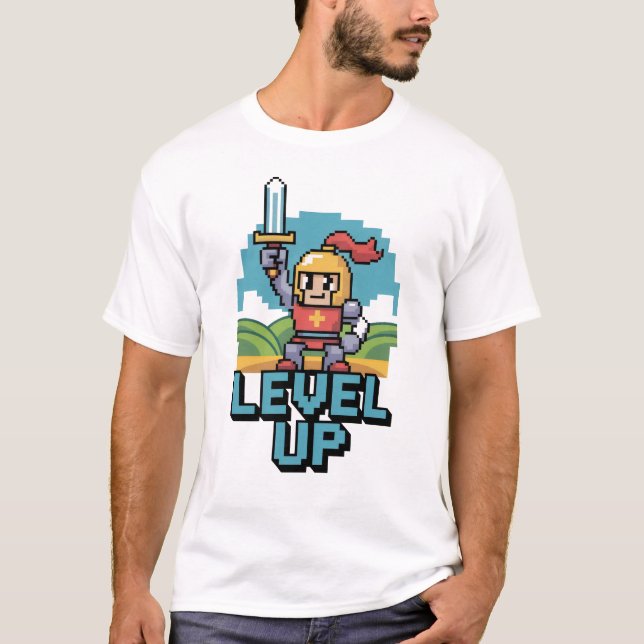 Camiseta Level Up 8 Bit Motivation (Frente)