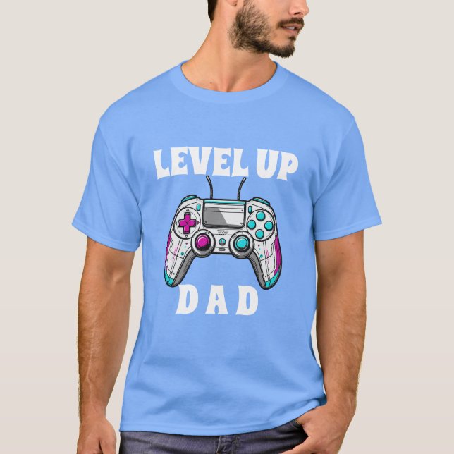 Camiseta Level Up Dad Gamer Birthday Parent Video Game Them (Frente)