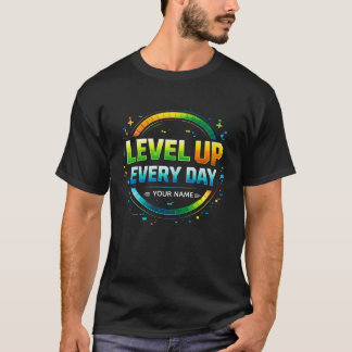 Camiseta Level Up Every Day Gamer Motivation Design | XP Pr