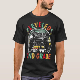 Camiseta Leveled Up To 2nd Grade Gamer Back To School First