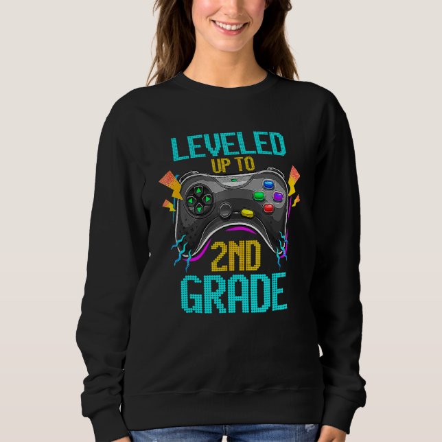 Camiseta Leveled Up To 2nd Grade Video Gamer Back To School (Frente)