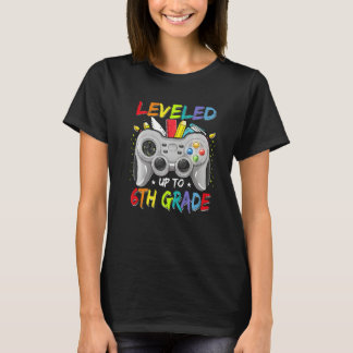 Camiseta Leveled Up To 6th Grade Gamer Back To School First