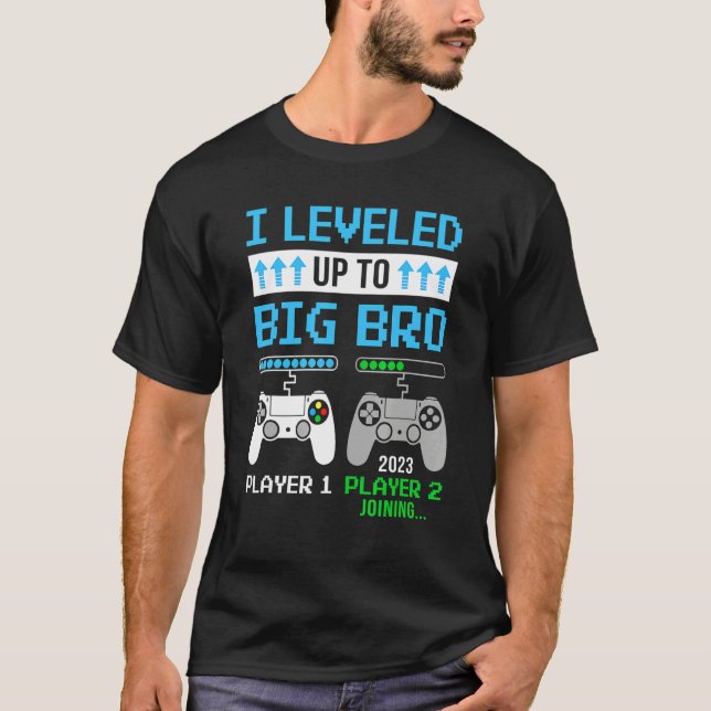 Camiseta Leveled Up To Big Bro 2023 Cute Im Going To Be A B (Frente)