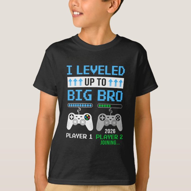 Camiseta Leveled Up To Big Brother 2026 Funny Video Game So (Frente)