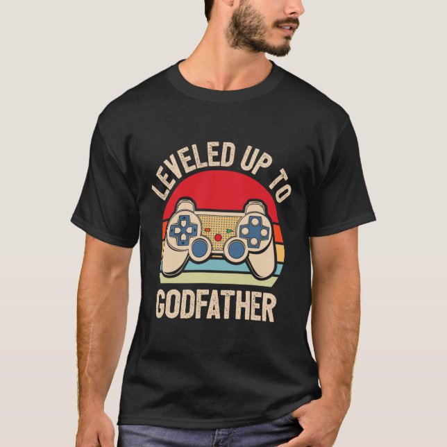 Camiseta Leveled Up To Godfather Video Gamer Retro  (Frente)