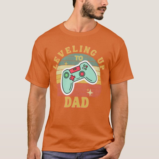 Camiseta Leveling Upo Dad Funny Gaming Gamer Dad retro vint (Frente)