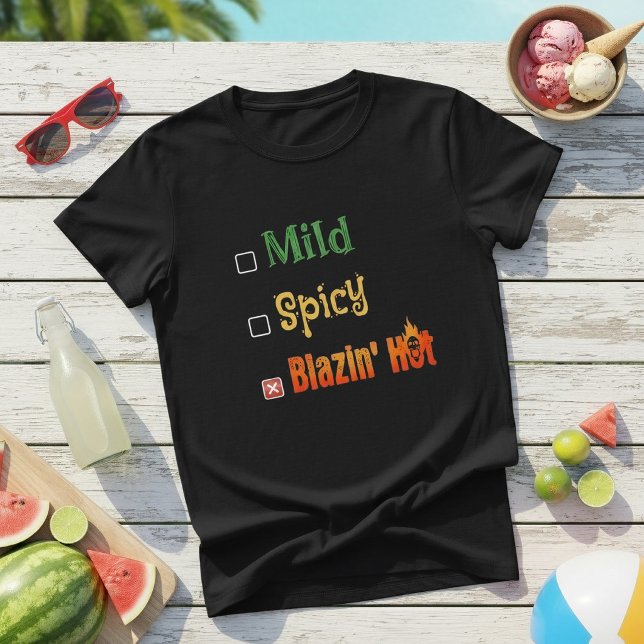Camiseta Levemente Apimentado Quente Ardente (Criador carregado)