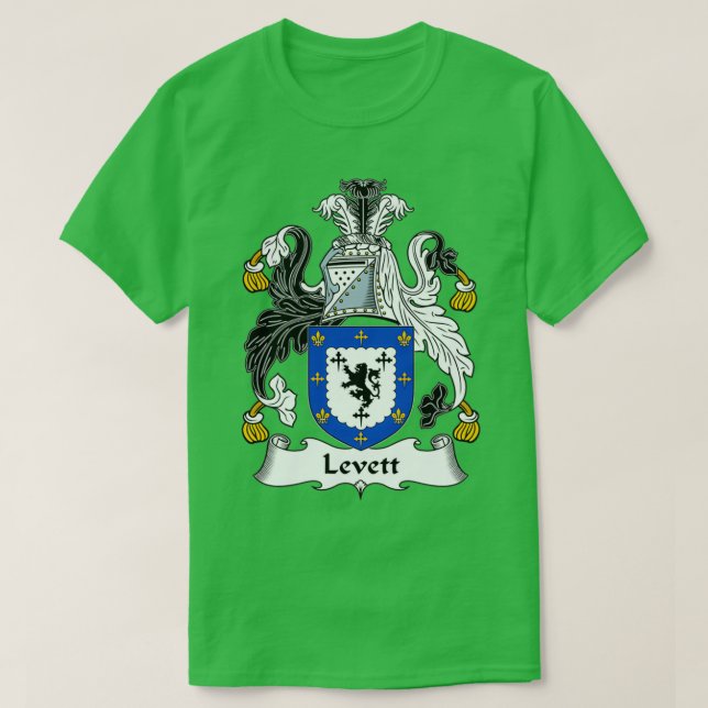Camiseta Levett Casaco da Guarda Familiar de Armas (Frente do Design)