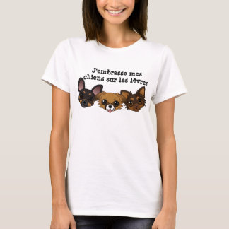 Camiseta Lèvres dos les do sur dos chiens dos mes de