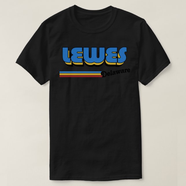 Camiseta Lewes Delaware - Design do Estilo Retro (Frente do Design)