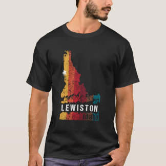 Camiseta Lewiston Idaho Retro Grunge State Map Novelly Grap
