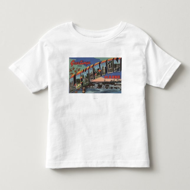 Camiseta Lewiston, Maine (cena do rio) (Frente)